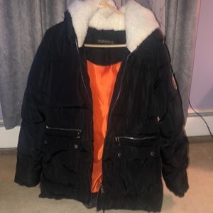 Madden Girl Faux Fur Black Coat
